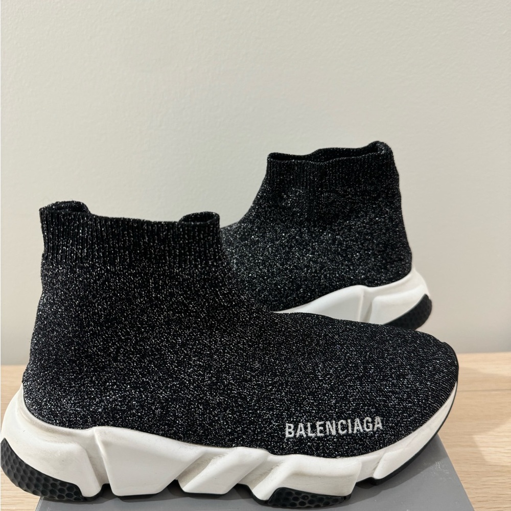 Balenciaga glitter, Black Knit Sneakers